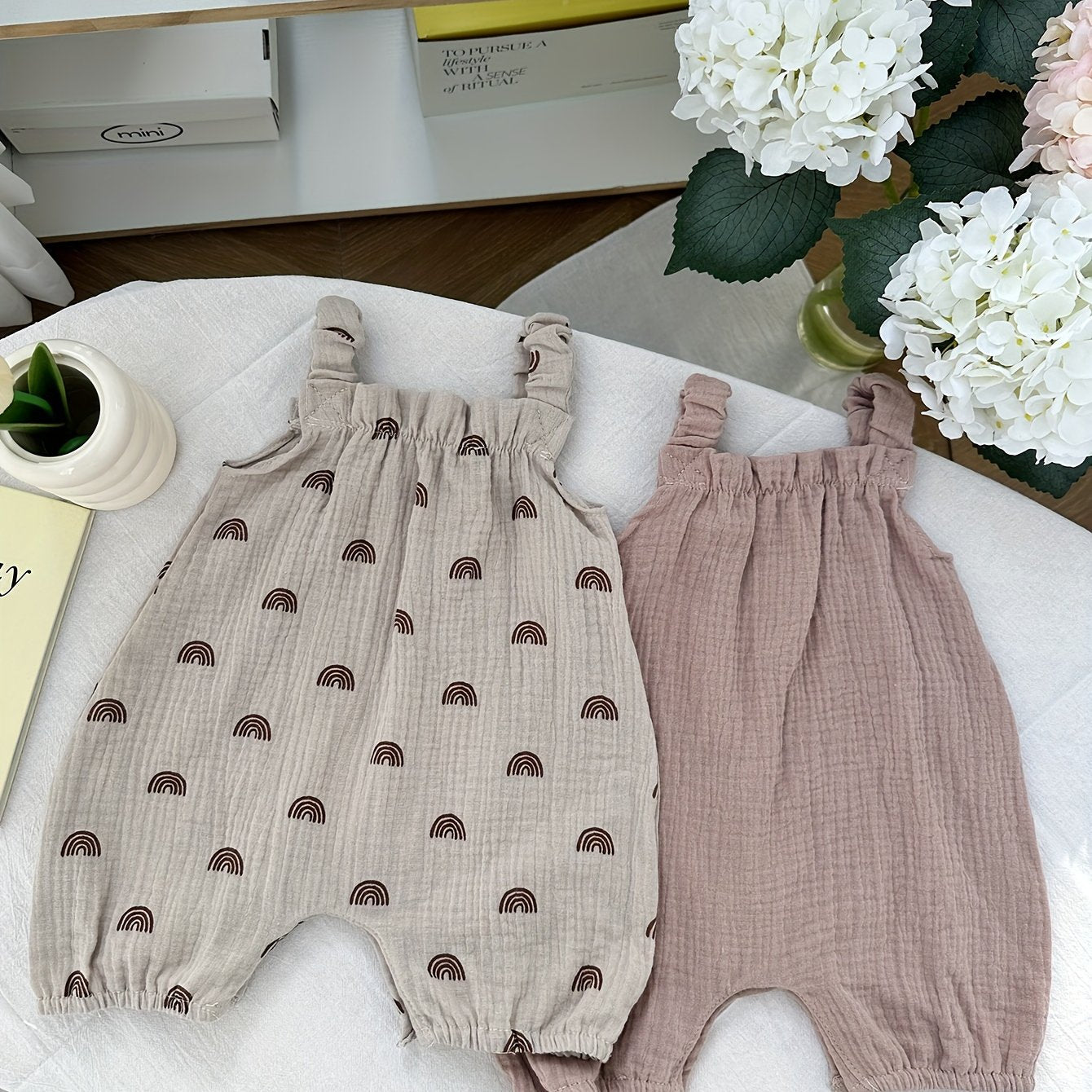 2pcs Baby Girl Cotton Summer Overalls Set - Lucy&Luna