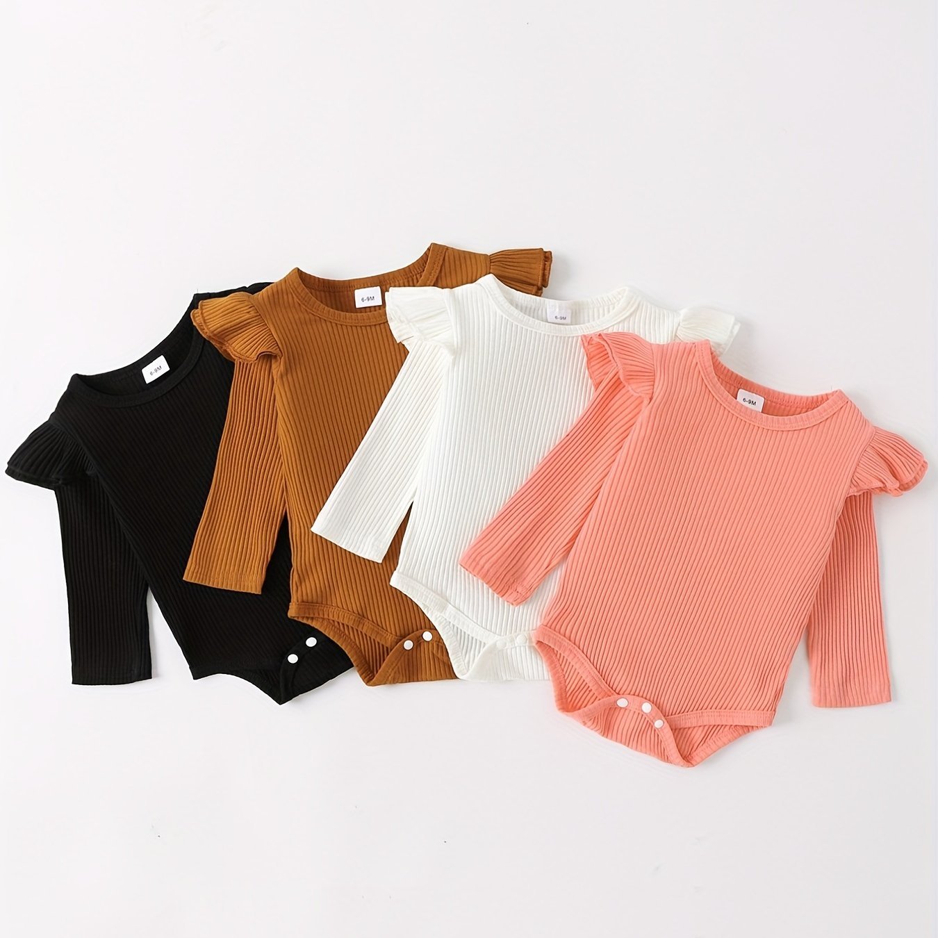 Cute Baby Girls Ruffle Rompers 4pcs Set - Lucy&Luna