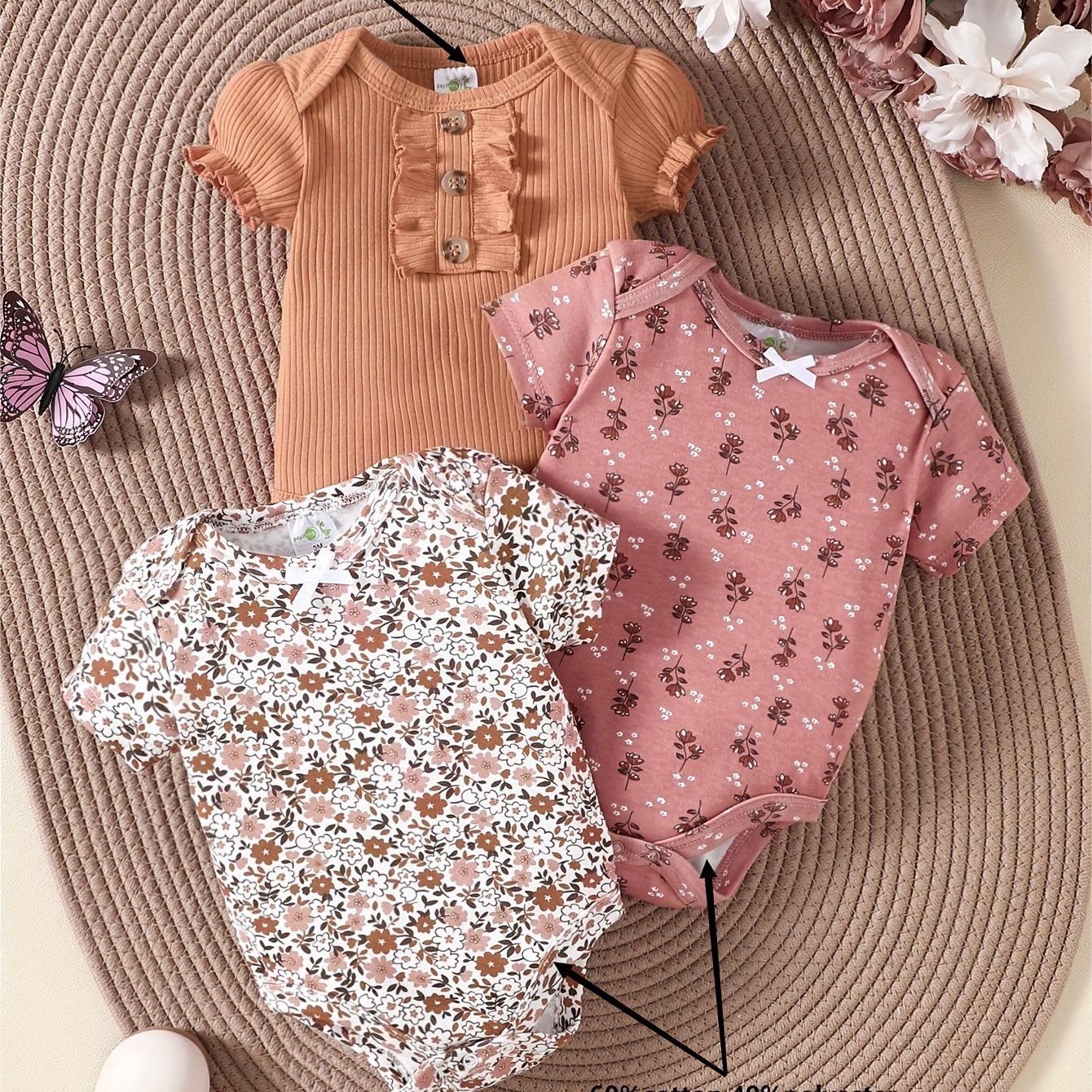 Cute Floral Baby Girl Jumpsuit Set - Lucy&Luna