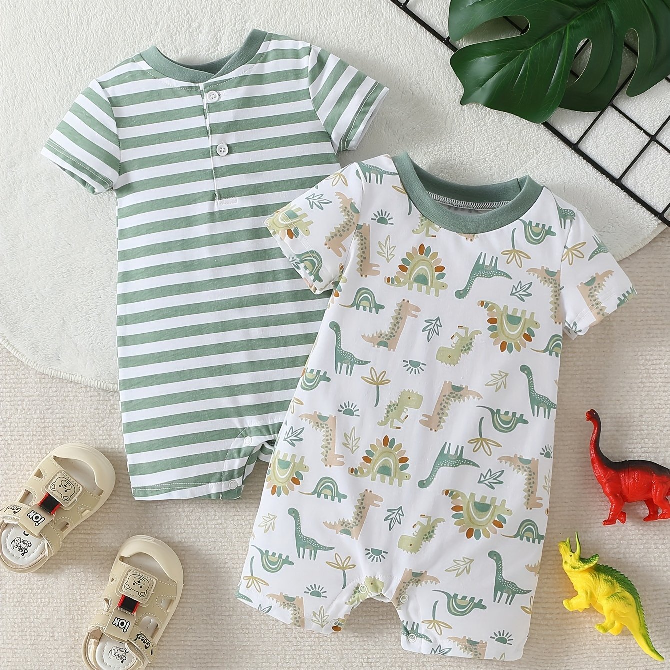 Newborn Baby Romper Set - 2 Pack, 3 - 9 Months - Lucy&Luna