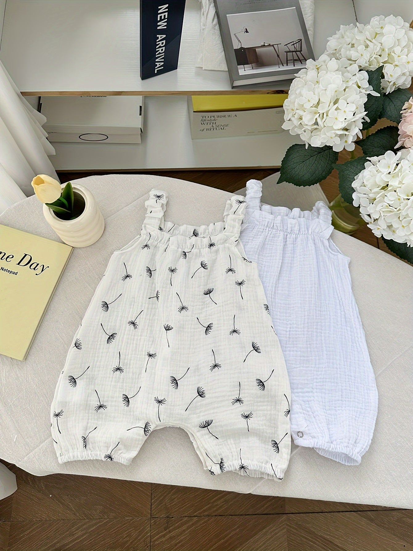 2pcs Baby Girl Cotton Summer Overalls Set - Lucy&Luna