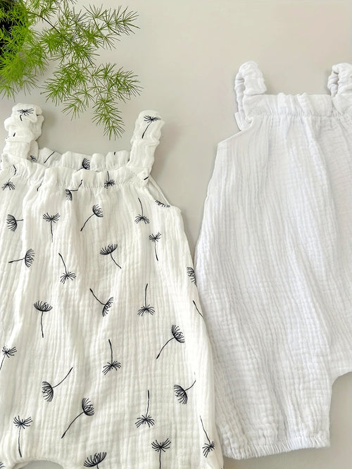 2pcs Baby Girl Cotton Summer Overalls Set - Lucy&Luna