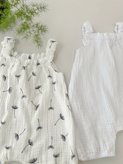 2pcs Baby Girl Cotton Summer Overalls Set - Lucy&Luna