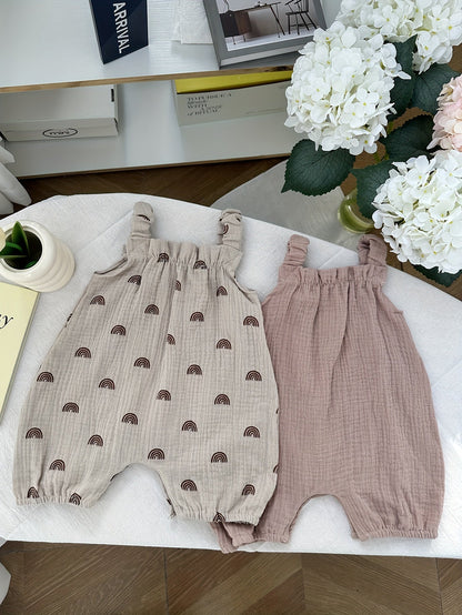 2pcs Baby Girl Cotton Summer Overalls Set - Lucy&Luna