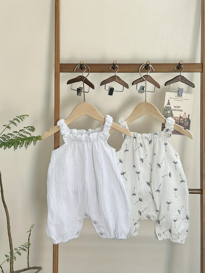 2pcs Baby Girl Cotton Summer Overalls Set - Lucy&Luna