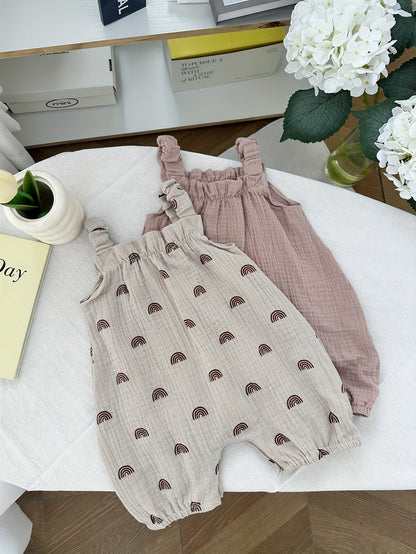 2pcs Baby Girl Cotton Summer Overalls Set - Lucy&Luna