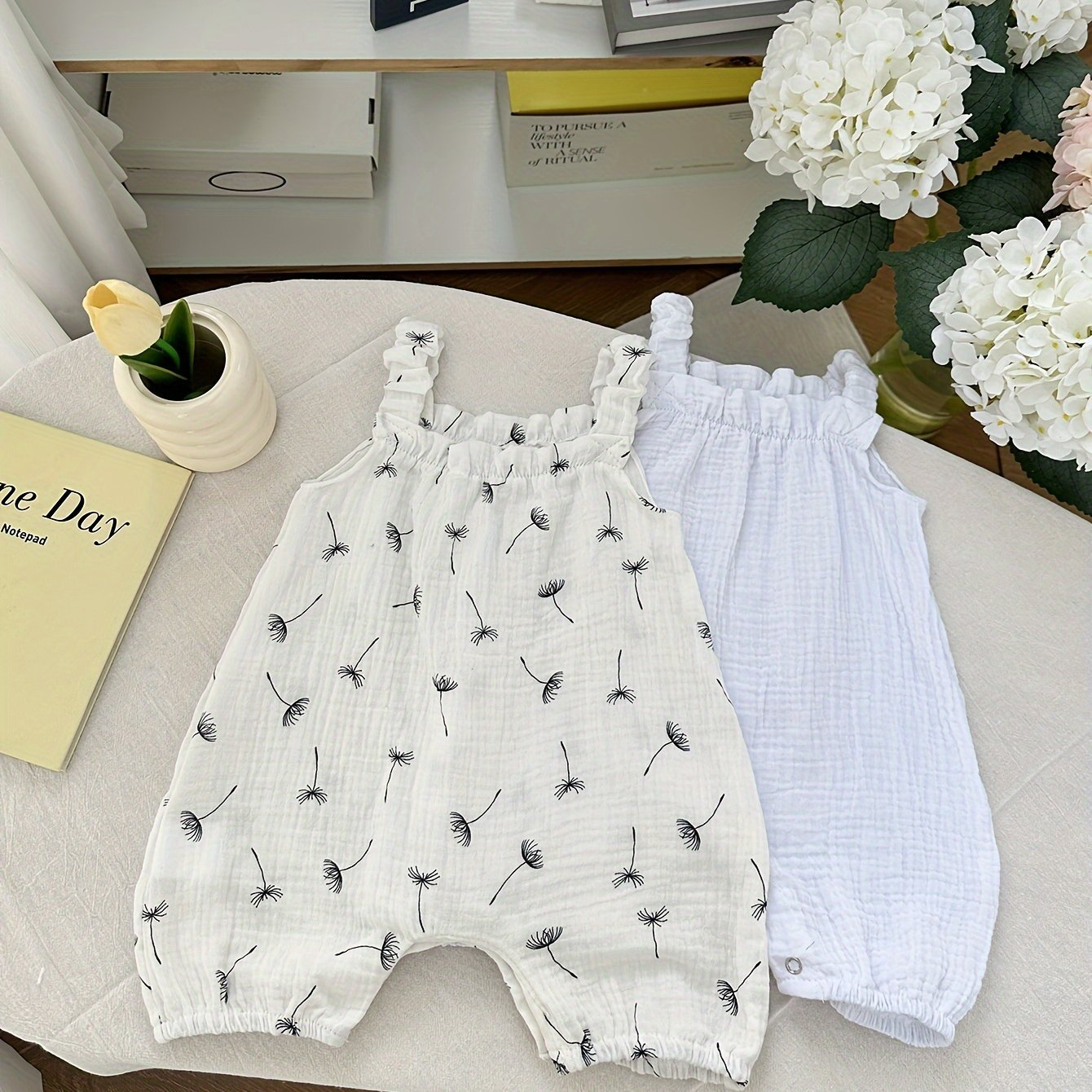 2pcs Baby Girl Cotton Summer Overalls Set - Lucy&Luna