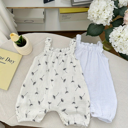 2pcs Baby Girl Cotton Summer Overalls Set - Lucy&Luna