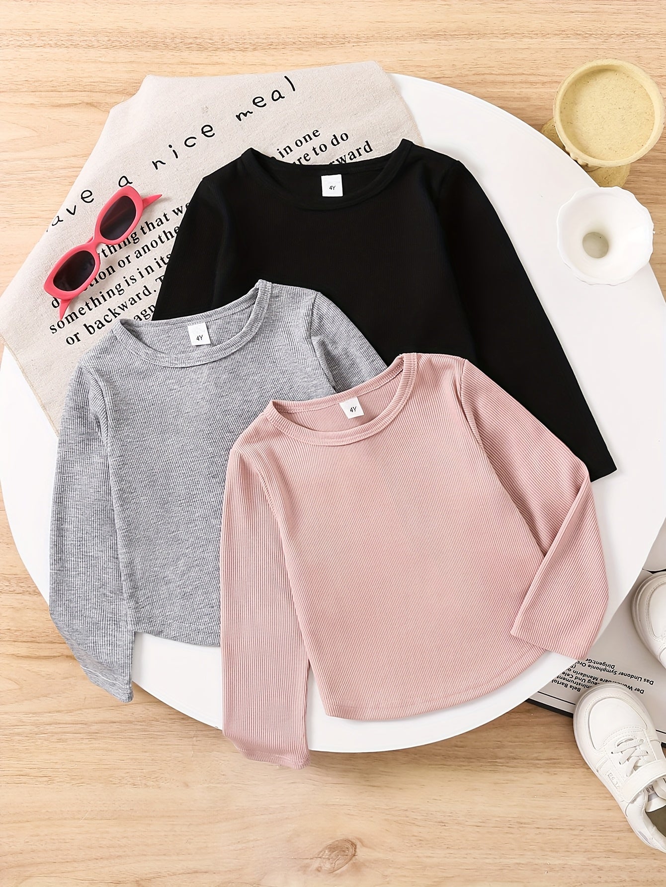 3pcs Set Of Fashionable Girls' And Children's Casual Long Sleeved T-shirt - Lucy&Luna