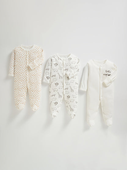 3pk Cute Animal Print Baby Bodysuits - Lucy&Luna