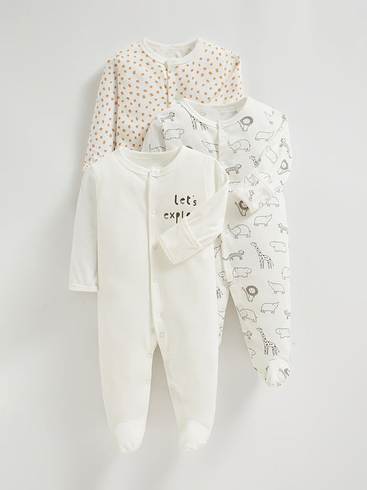 3pk Cute Animal Print Baby Bodysuits - Lucy&Luna