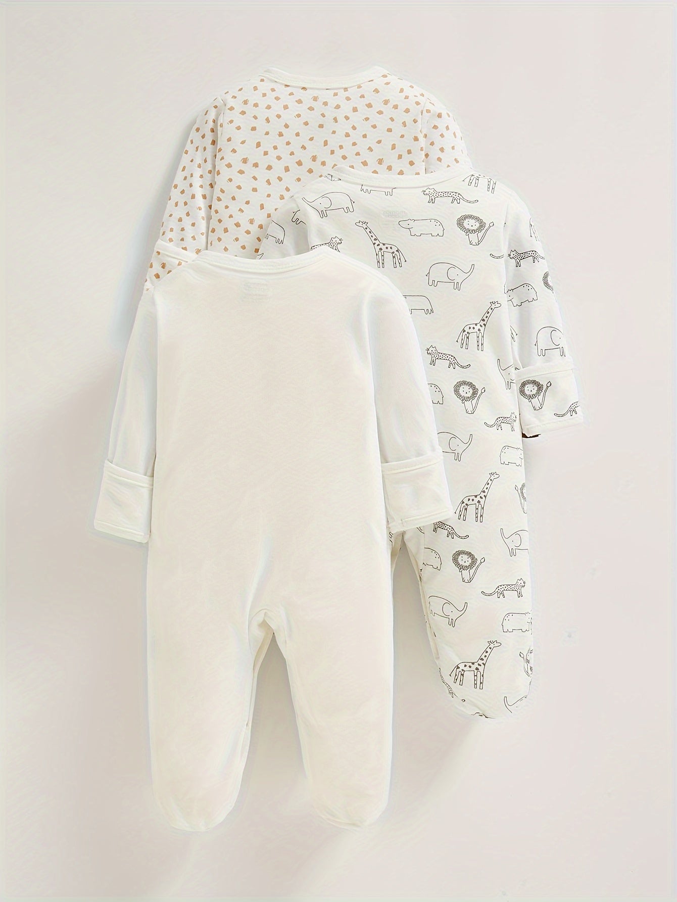 3pk Cute Animal Print Baby Bodysuits - Lucy&Luna