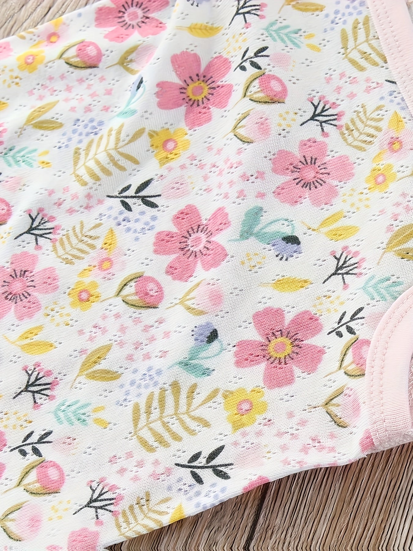 5 Pack Floral Baby Girls' Cotton Sleeveless Rompers - Lucy&Luna