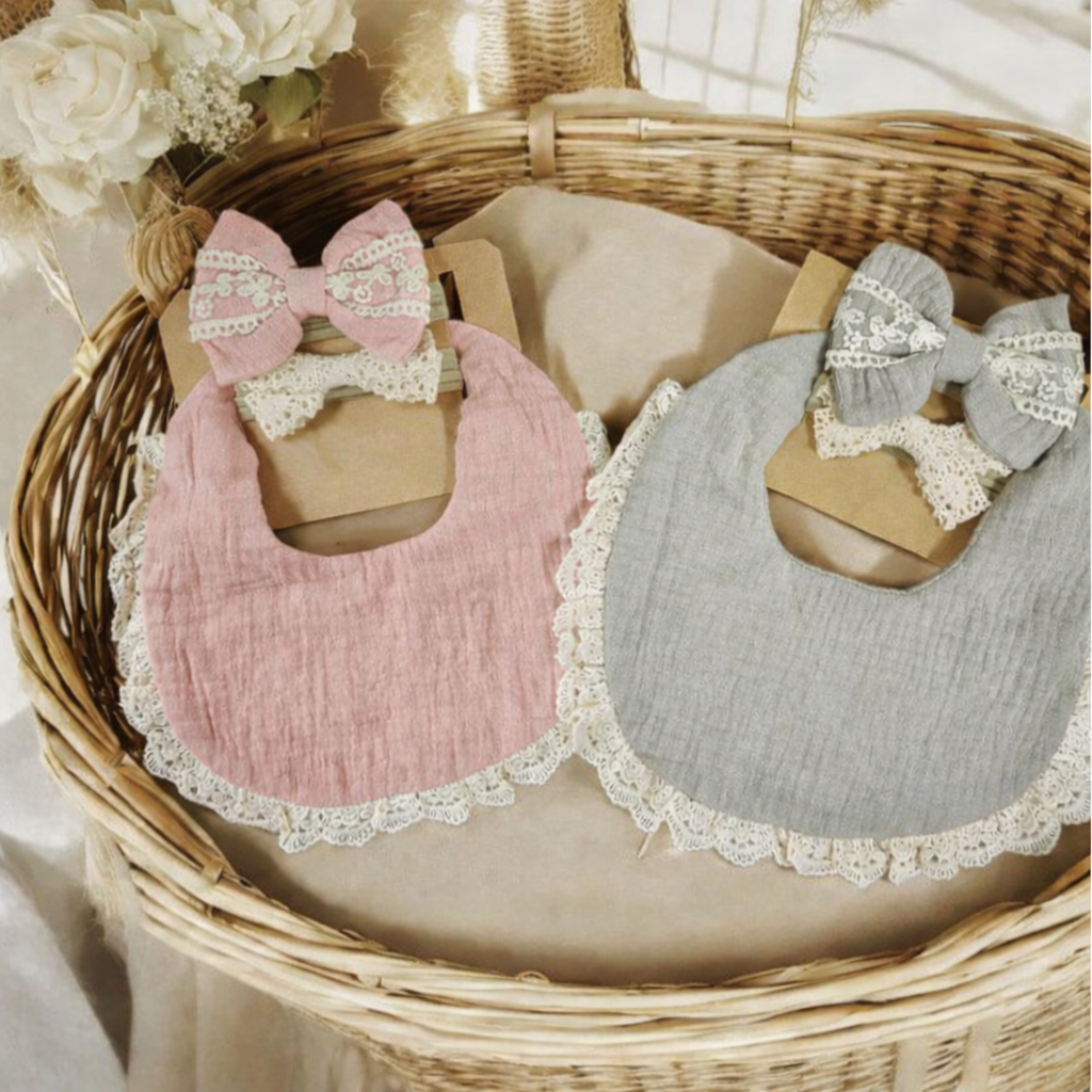 LACE BIB AND HEADBAND