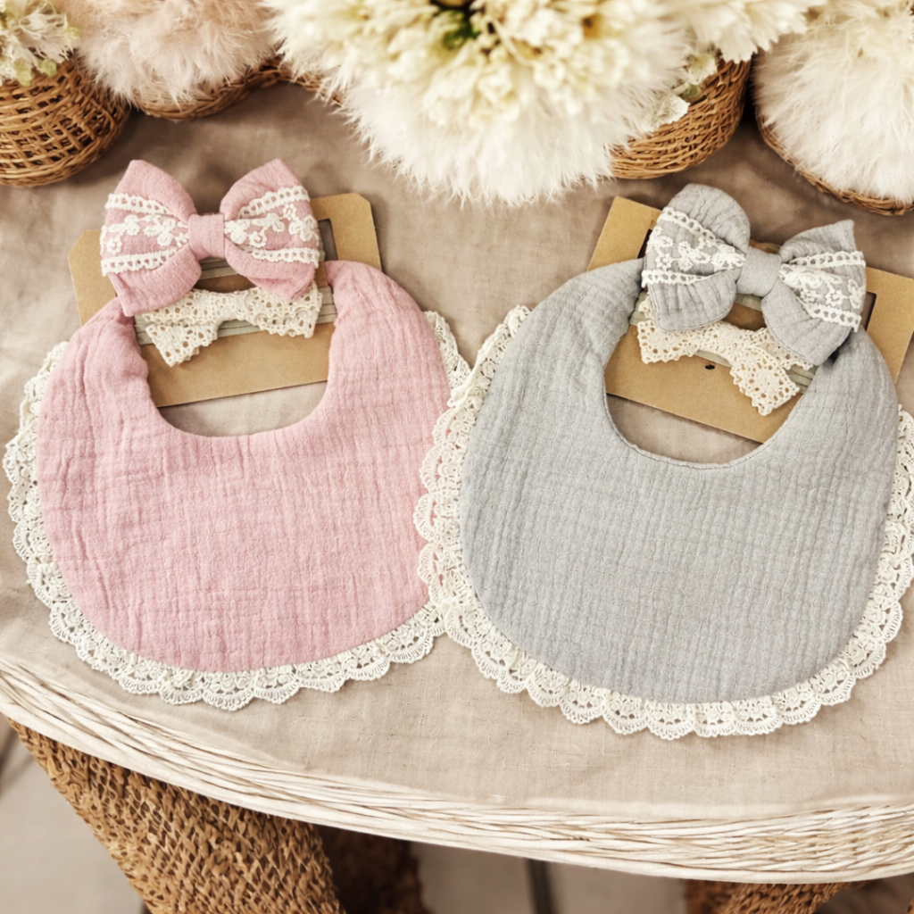 LACE BIB AND HEADBAND