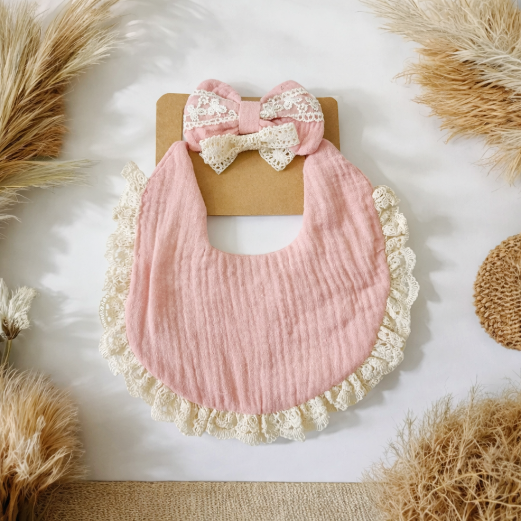LACE BIB AND HEADBAND