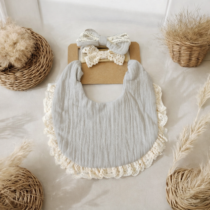 LACE BIB AND HEADBAND