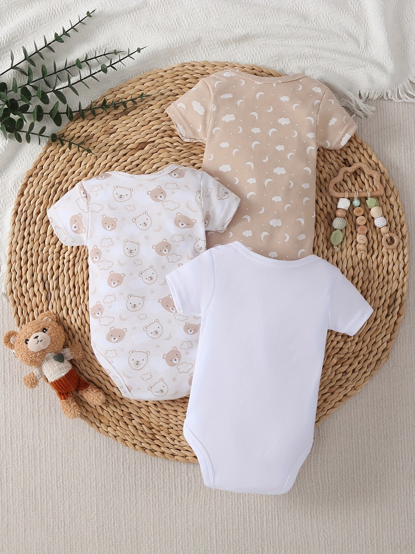 Adorable Baby Bear Romper Set - 3 Pieces - Lucy&Luna