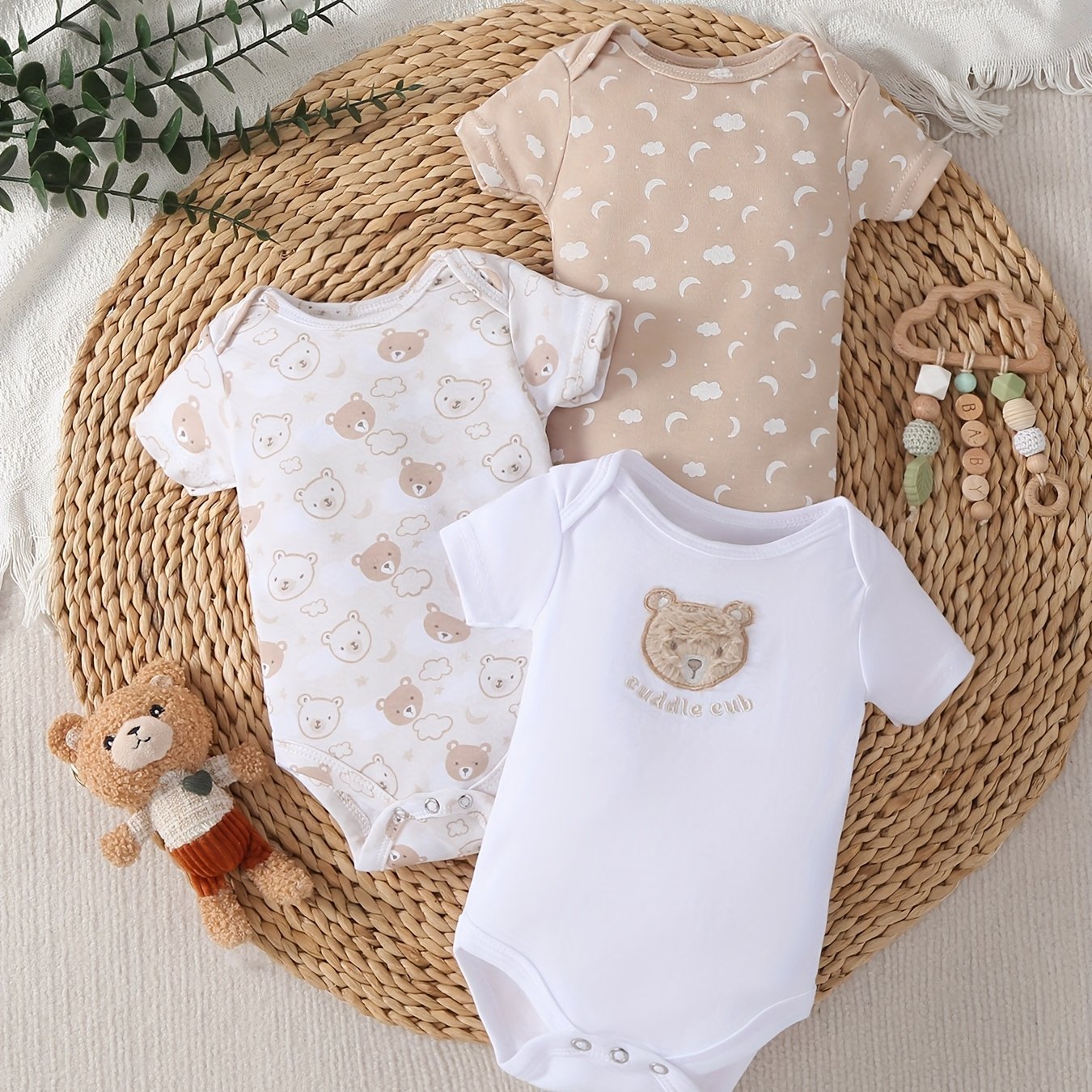 Adorable Baby Bear Romper Set - 3 Pieces - Lucy&Luna