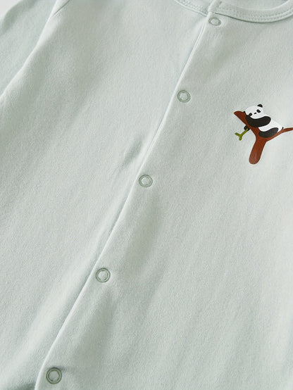 Baby Boy 3 - Pack Green Sleeve Cotton Bodysuits - Lucy&Luna