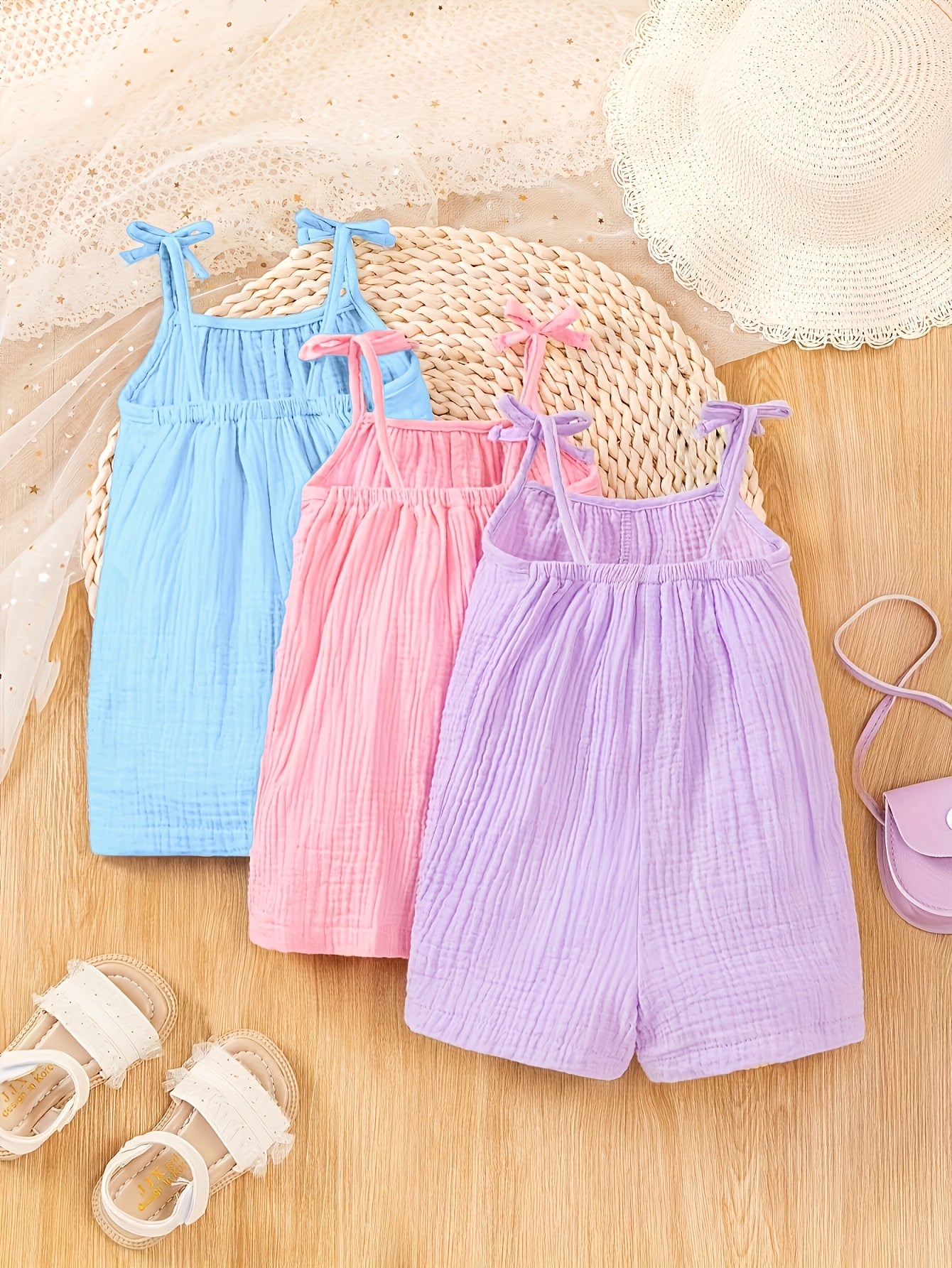 Baby Girls' Summer Romper Set - 3 Pieces - Lucy&Luna