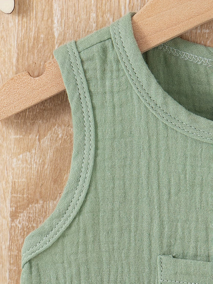 Breathable Cotton Sleeveless Kids Romper - Lucy&Luna
