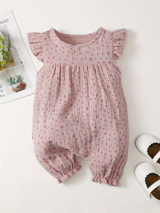 Charming Floral Girls' Summer Romper - Lucy&Luna
