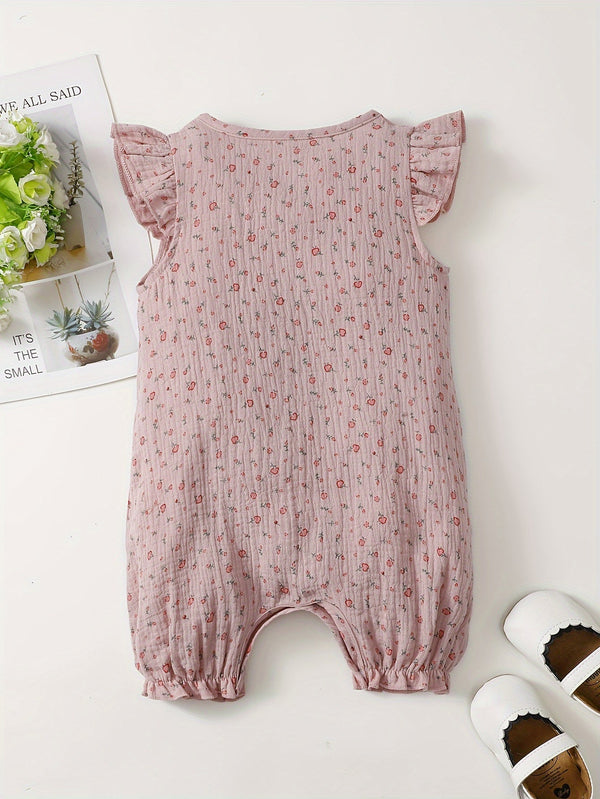 Charming Floral Girls' Summer Romper - Lucy&Luna