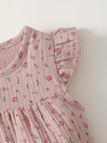 Charming Floral Girls' Summer Romper - Lucy&Luna