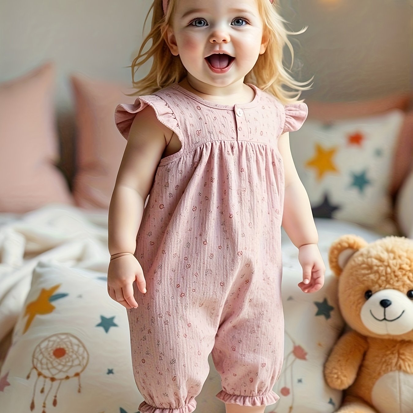 Charming Floral Girls' Summer Romper - Lucy&Luna