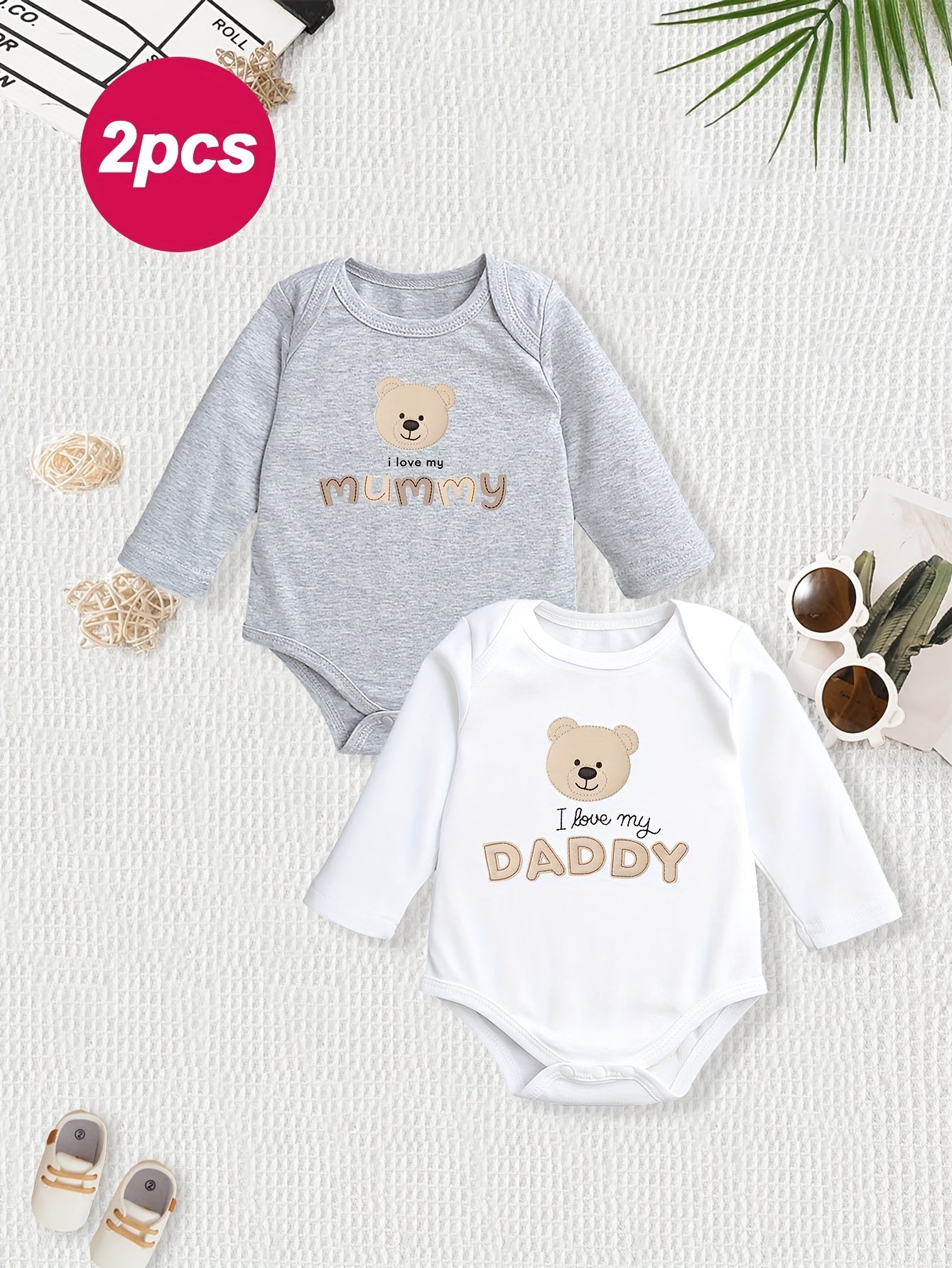 Cotton Cartoon Onesies for Baby Girls - 2 - Pack - Lucy&Luna