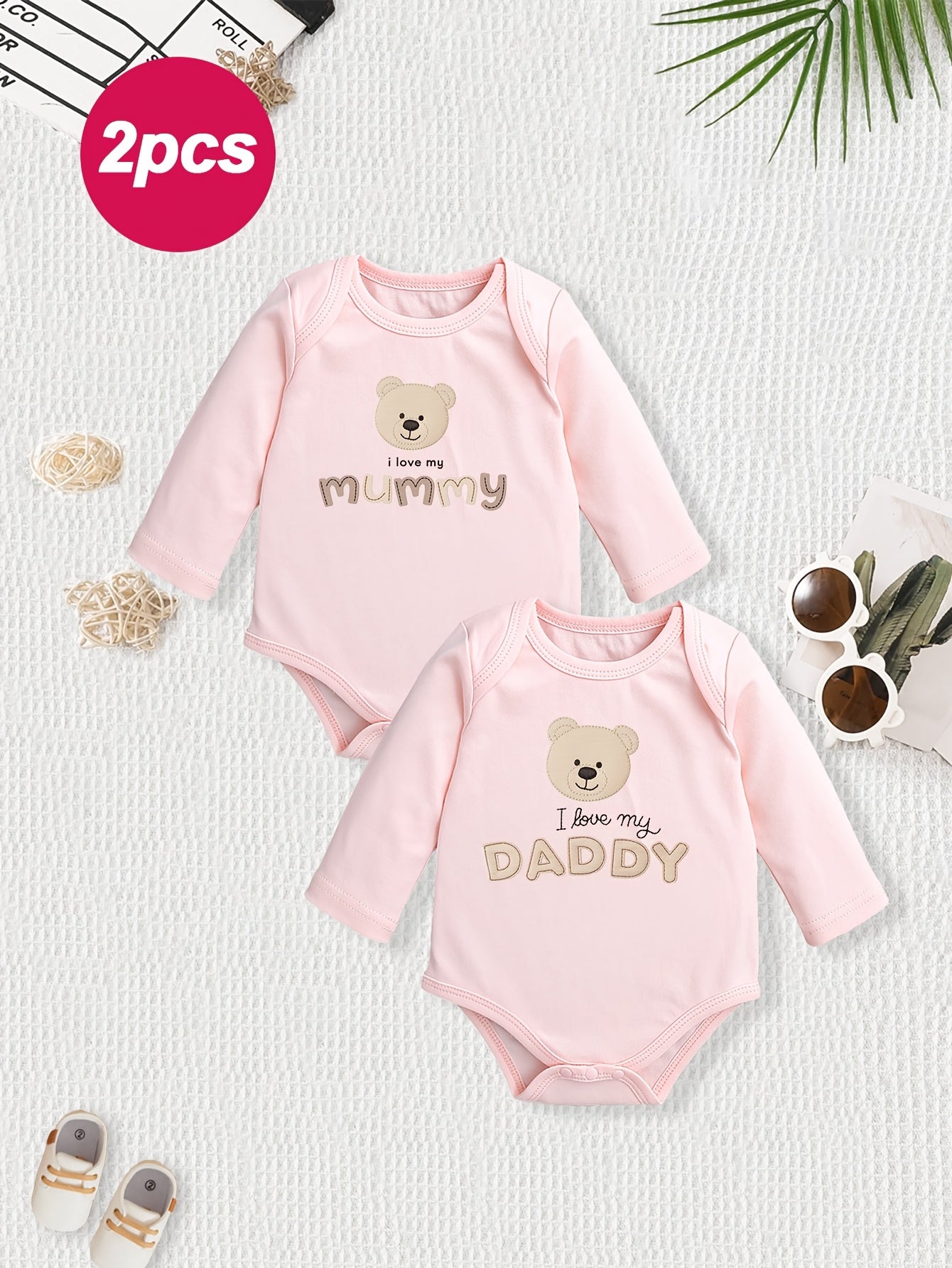 Cotton Cartoon Onesies for Baby Girls - 2 - Pack - Lucy&Luna