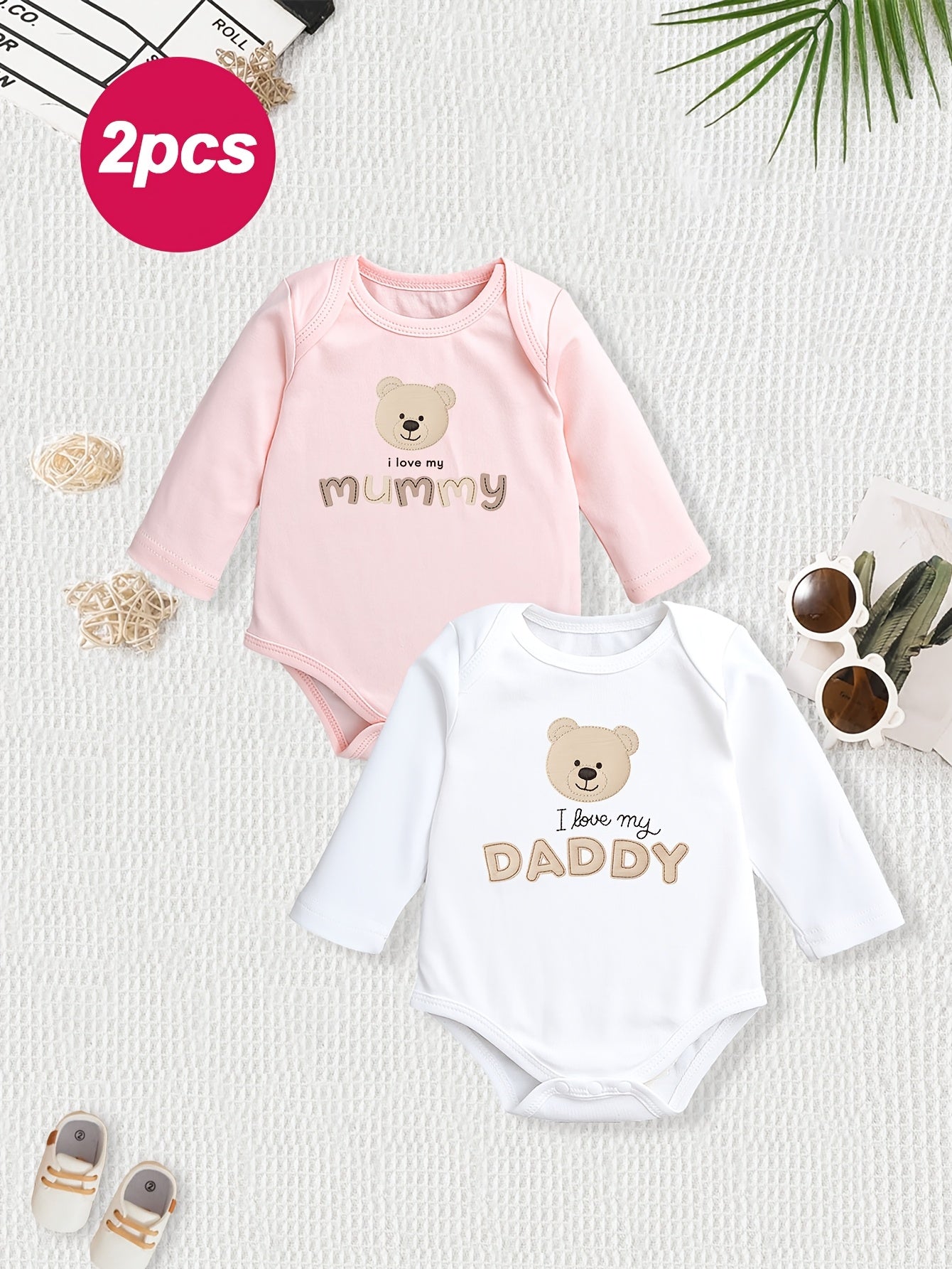 Cotton Cartoon Onesies for Baby Girls - 2 - Pack - Lucy&Luna