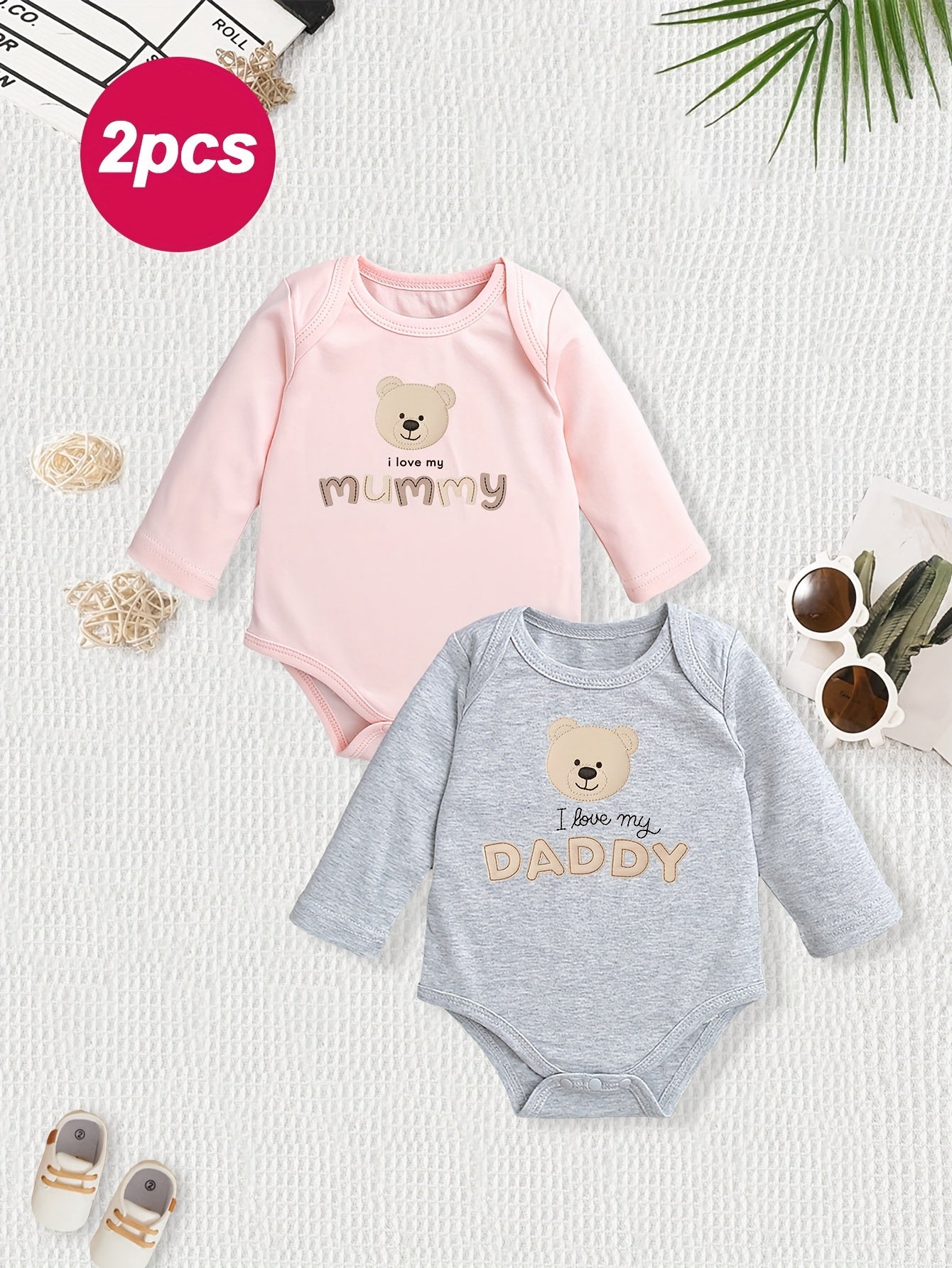 Cotton Cartoon Onesies for Baby Girls - 2 - Pack - Lucy&Luna