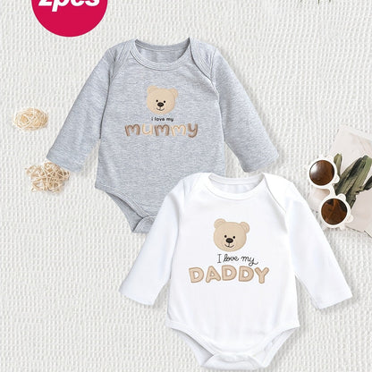 Cotton Cartoon Onesies for Baby Girls - 2 - Pack - Lucy&Luna