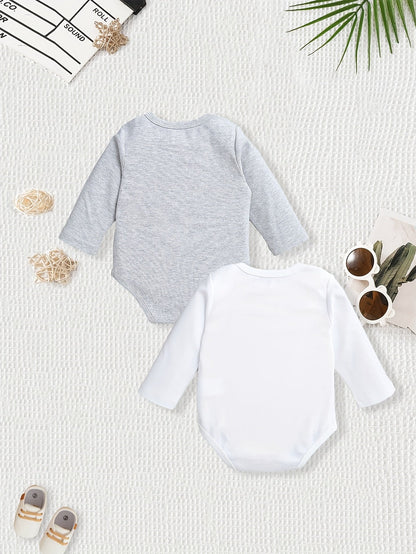 Cotton Cartoon Onesies for Baby Girls - 2 - Pack - Lucy&Luna