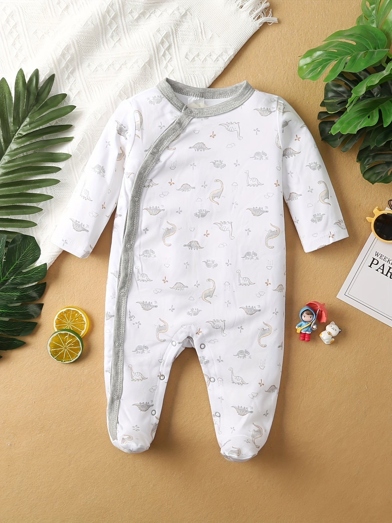 Cotton Dinosaur Print Baby Boys' Outfit Set - Lucy&Luna