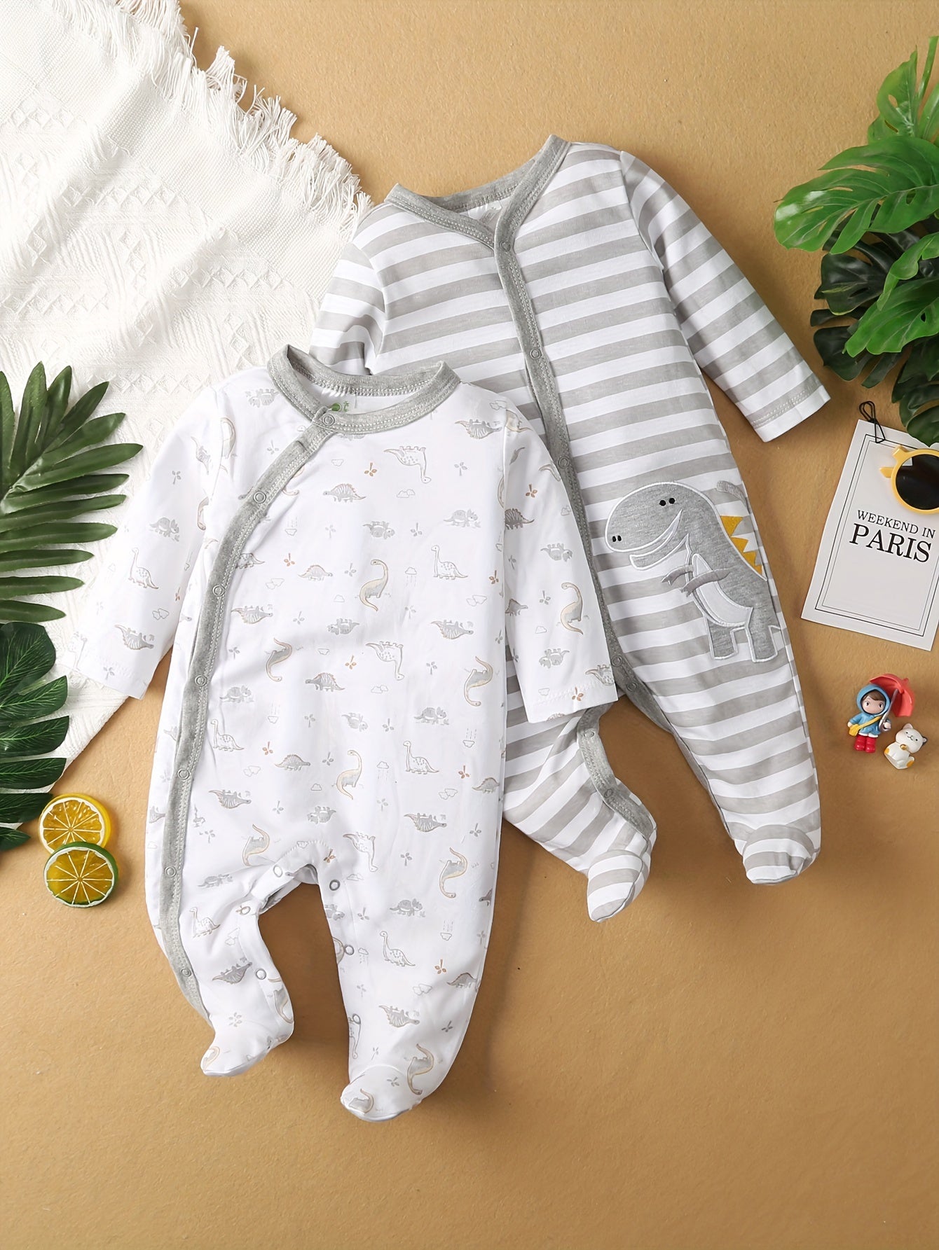 Cotton Dinosaur Print Baby Boys' Outfit Set - Lucy&Luna