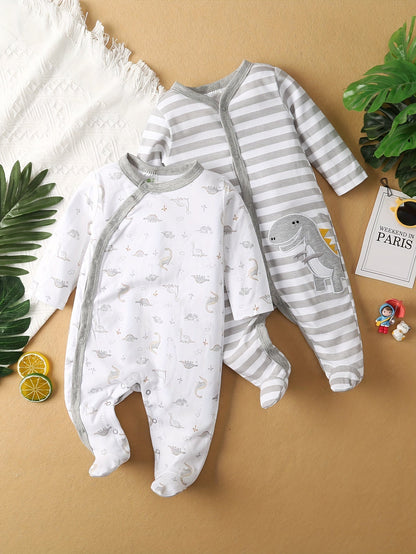 Cotton Dinosaur Print Baby Boys' Outfit Set - Lucy&Luna