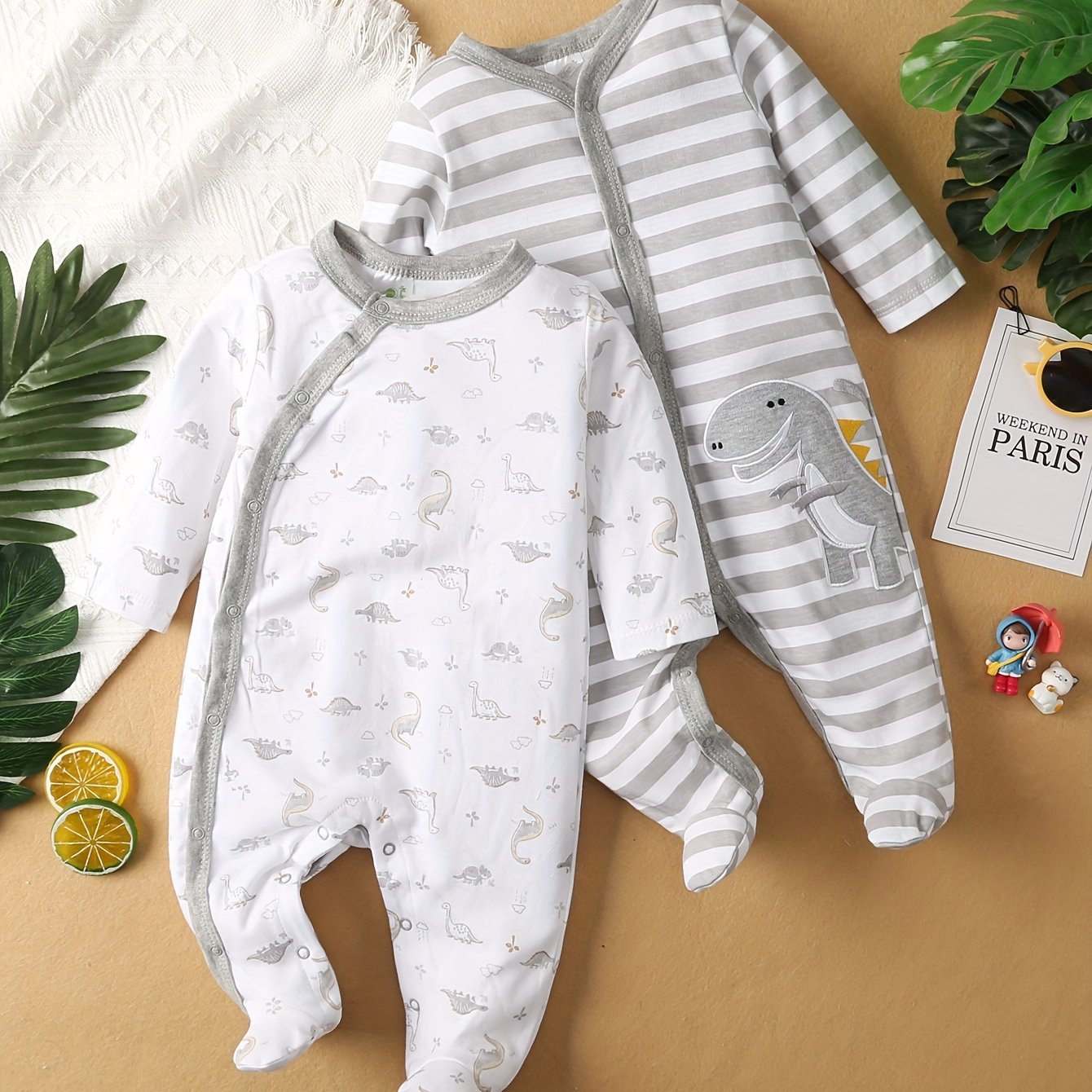 Cotton Dinosaur Print Baby Boys' Outfit Set - Lucy&Luna