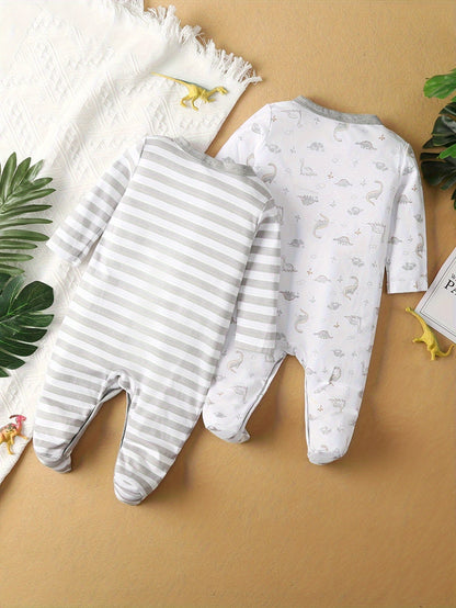 Cotton Dinosaur Print Baby Boys' Outfit Set - Lucy&Luna
