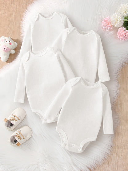 Cozy White Baby Girl Onesie - Autumn Comfort - Lucy&Luna