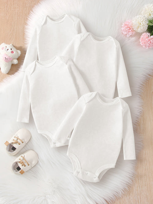 Cozy White Baby Girl Onesie - Autumn Comfort - Lucy&Luna