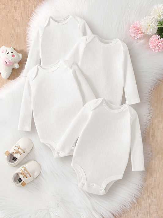 Cozy White Baby Girl Onesie - Autumn Comfort - Lucy&Luna