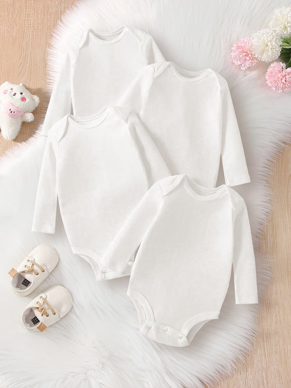 Cozy White Baby Girl Onesie - Autumn Comfort - Lucy&Luna