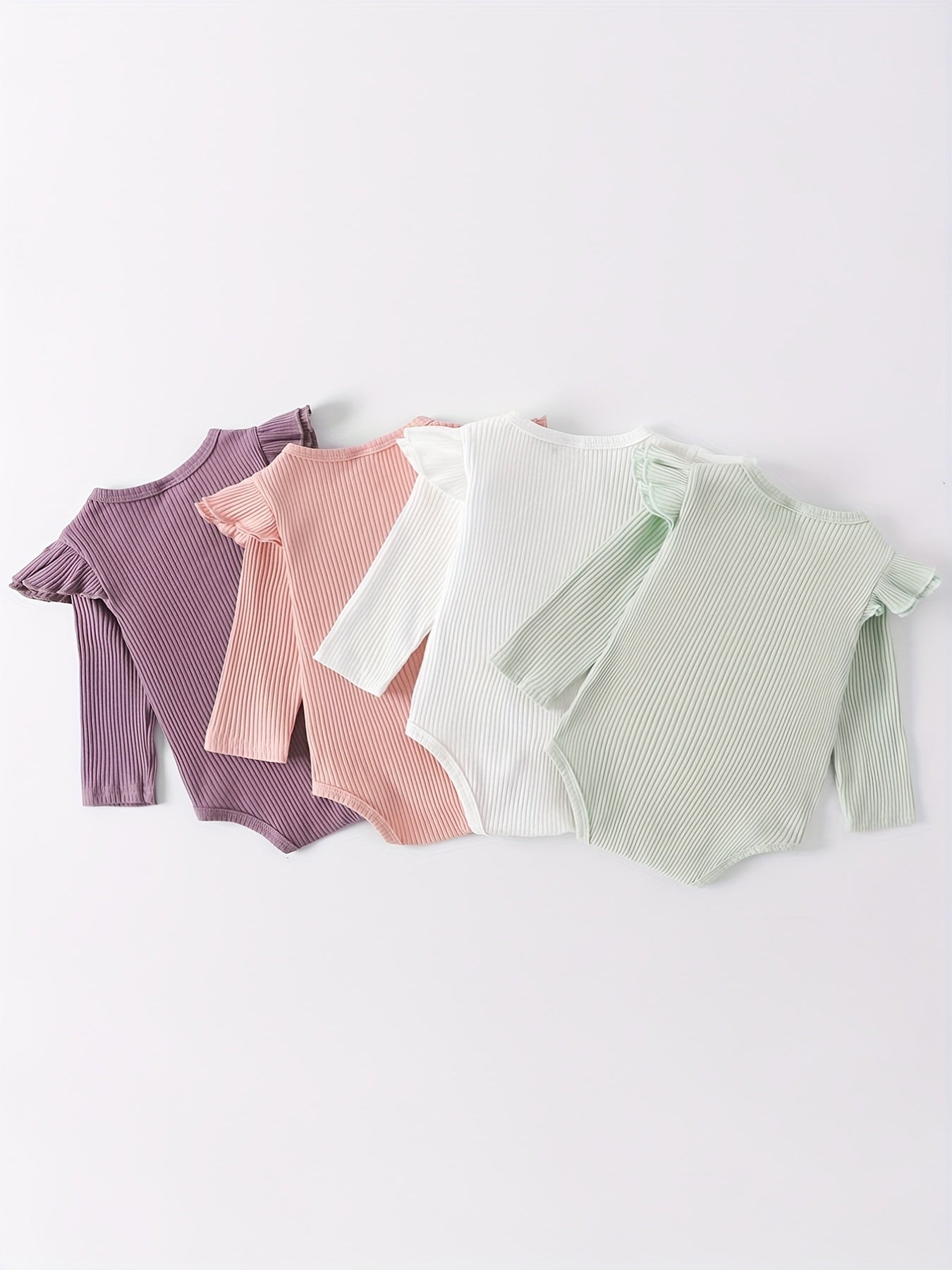 Cute Baby Girls Ruffle Rompers 4pcs Set - Lucy&Luna