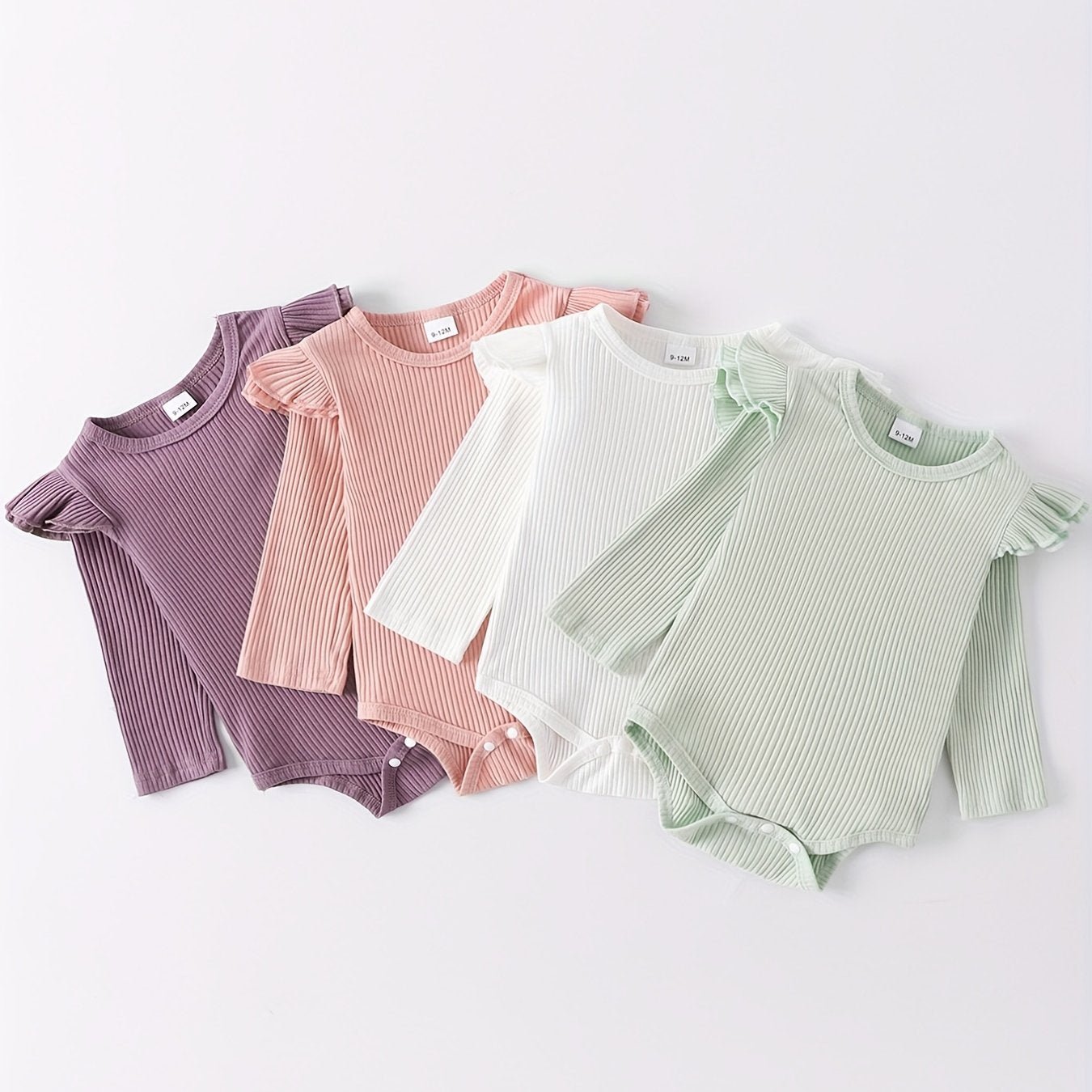 Cute Baby Girls Ruffle Rompers 4pcs Set - Lucy&Luna