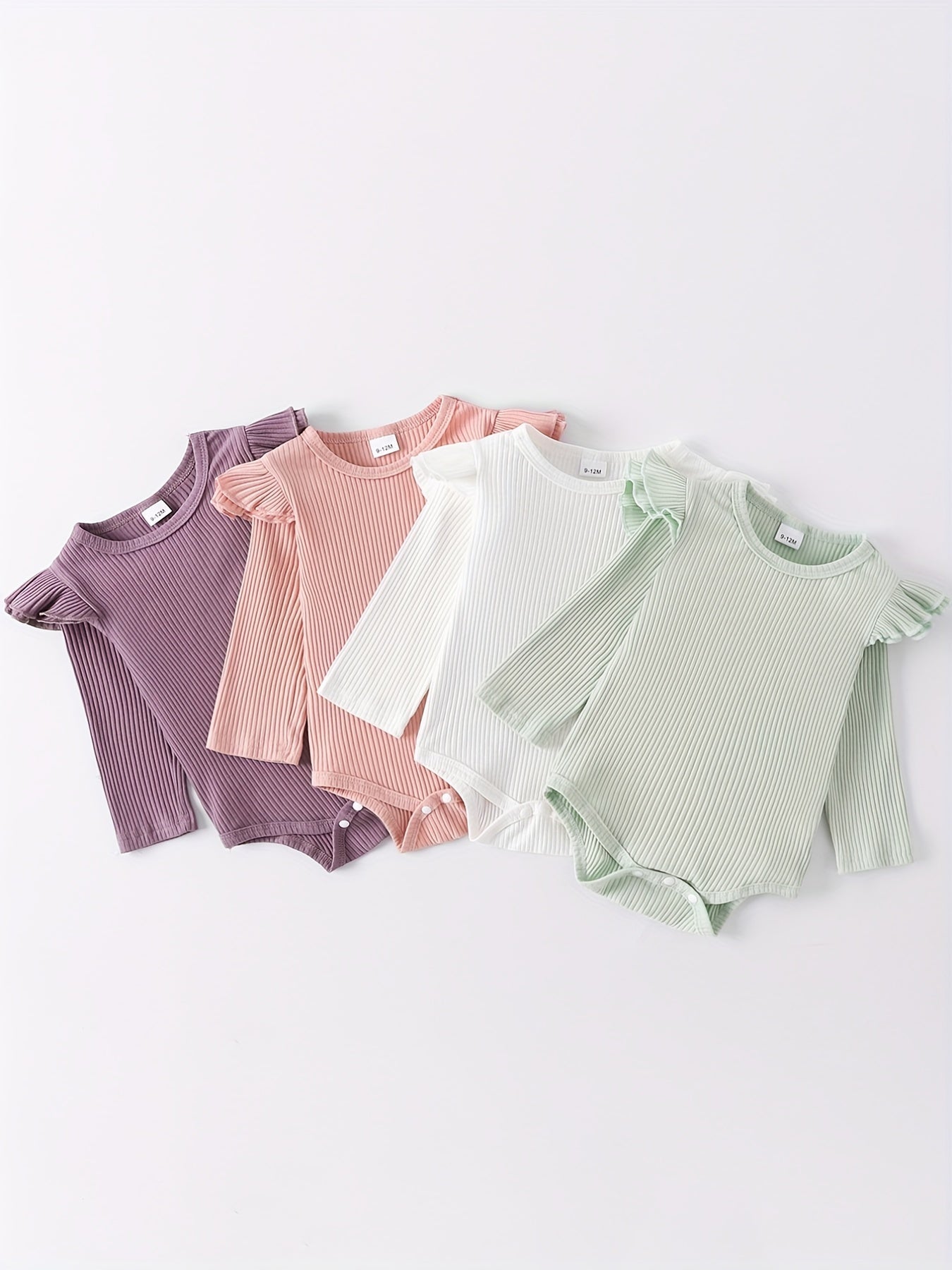 Cute Baby Girls Ruffle Rompers 4pcs Set - Lucy&Luna