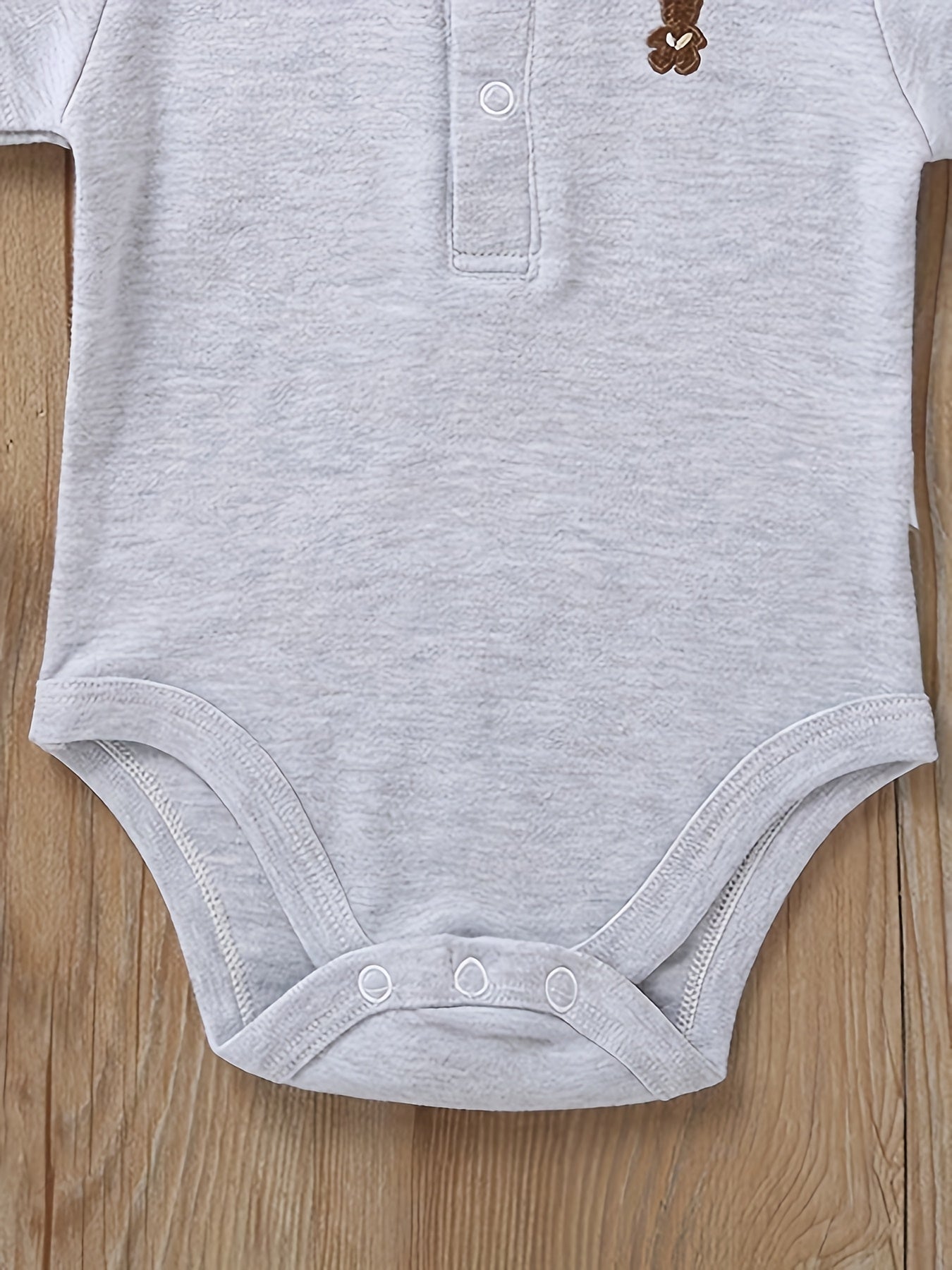 Cute Bear Embroidered Baby Polo Romper - Lucy&Luna