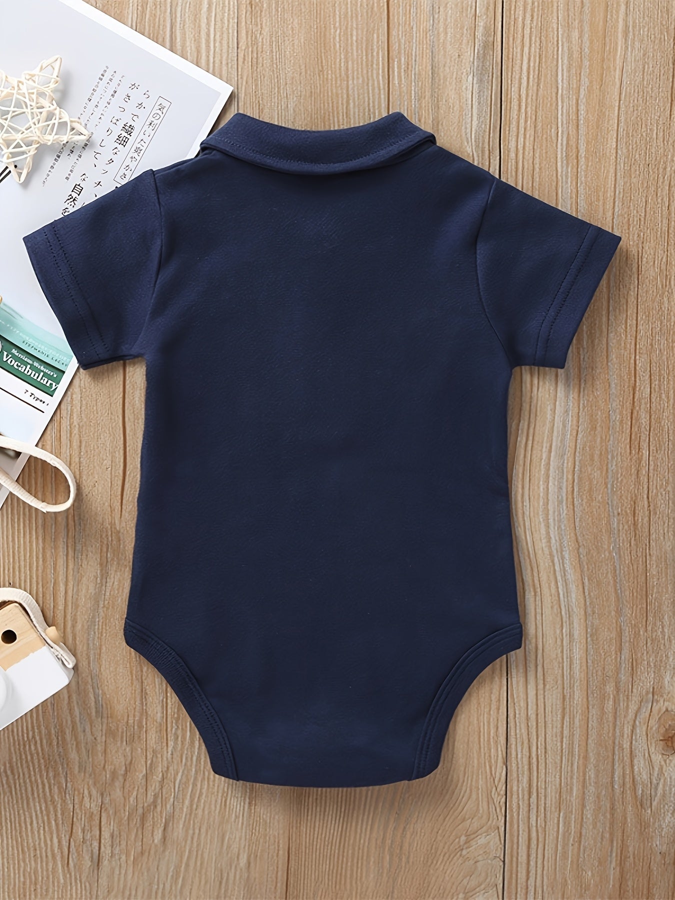 Cute Bear Embroidered Baby Polo Romper - Lucy&Luna